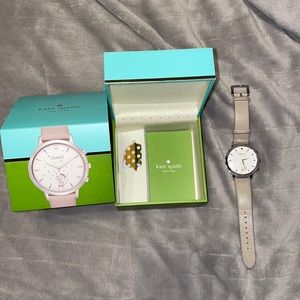 Kate Spade Hybrid Smart Watch grey taupe leather strap